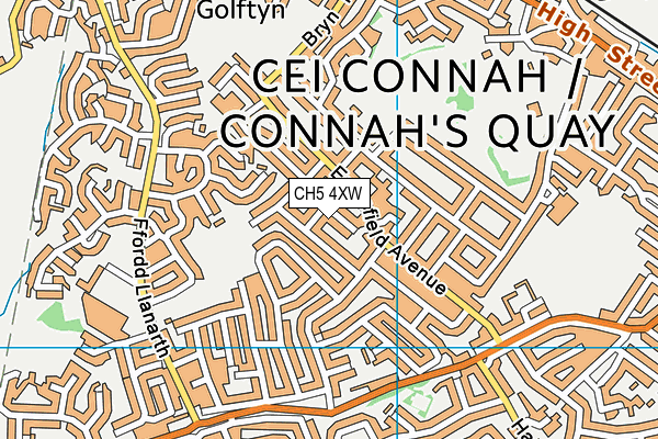 CH5 4XW map - OS VectorMap District (Ordnance Survey)