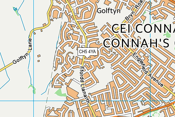 CH5 4YA map - OS VectorMap District (Ordnance Survey)