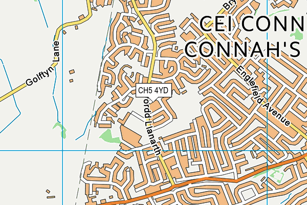 CH5 4YD map - OS VectorMap District (Ordnance Survey)