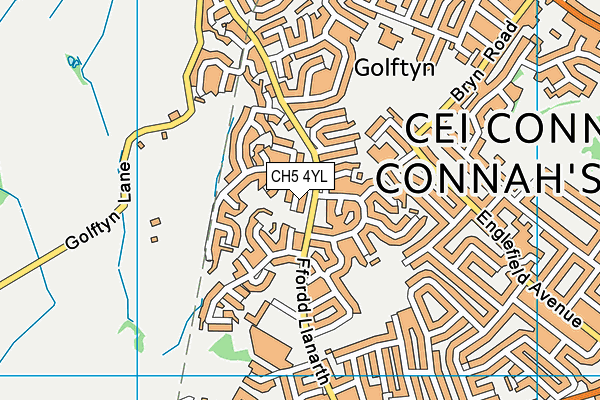 CH5 4YL map - OS VectorMap District (Ordnance Survey)