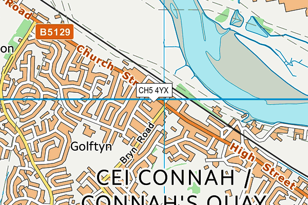 CH5 4YX map - OS VectorMap District (Ordnance Survey)