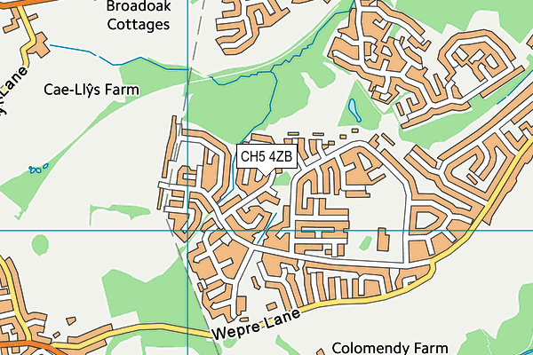 CH5 4ZB map - OS VectorMap District (Ordnance Survey)