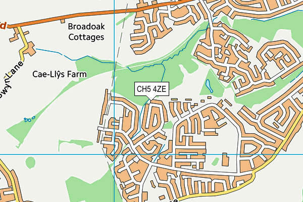 CH5 4ZE map - OS VectorMap District (Ordnance Survey)