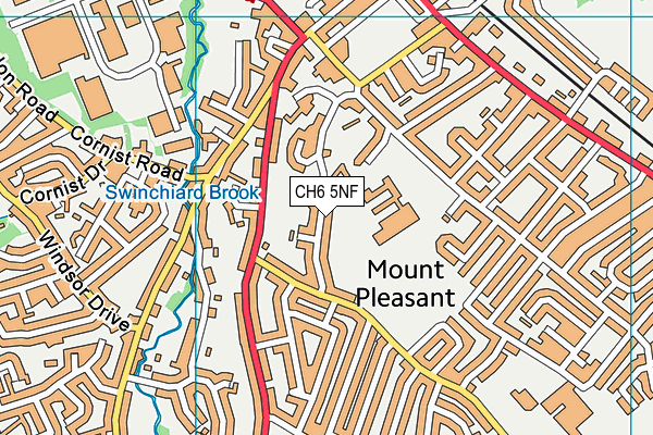 Ysgol Pen Coch map (CH6 5NF) - OS VectorMap District (Ordnance Survey)
