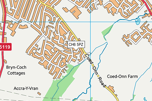 CH6 5PZ map - OS VectorMap District (Ordnance Survey)