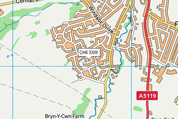 CH6 5XW map - OS VectorMap District (Ordnance Survey)