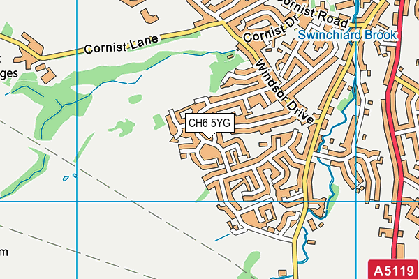 CH6 5YG map - OS VectorMap District (Ordnance Survey)