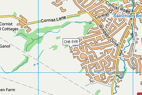 CH6 5YR map - OS VectorMap District (Ordnance Survey)