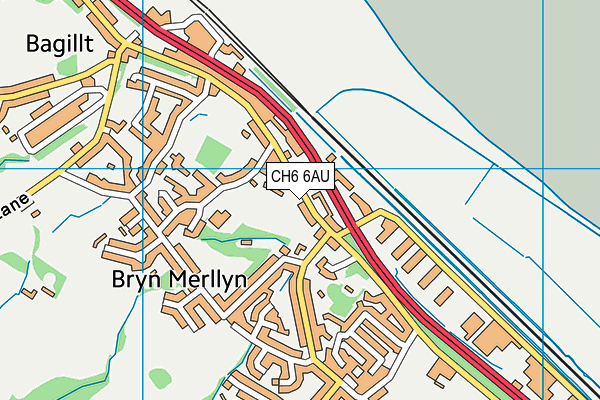 CH6 6AU map - OS VectorMap District (Ordnance Survey)