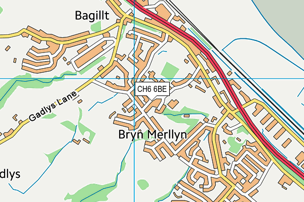 CH6 6BE map - OS VectorMap District (Ordnance Survey)