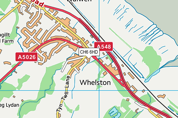 CH6 6HD map - OS VectorMap District (Ordnance Survey)