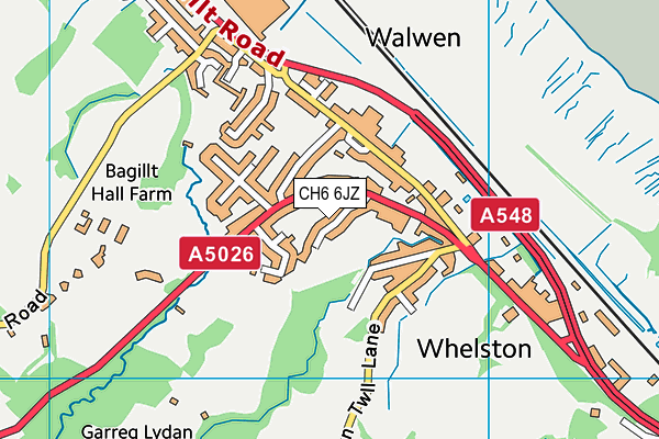 CH6 6JZ map - OS VectorMap District (Ordnance Survey)