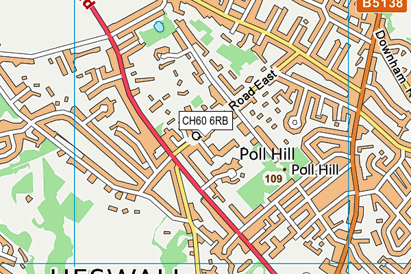 Heswall Lawn Tennis Club map (CH60 6RB) - OS VectorMap District (Ordnance Survey)