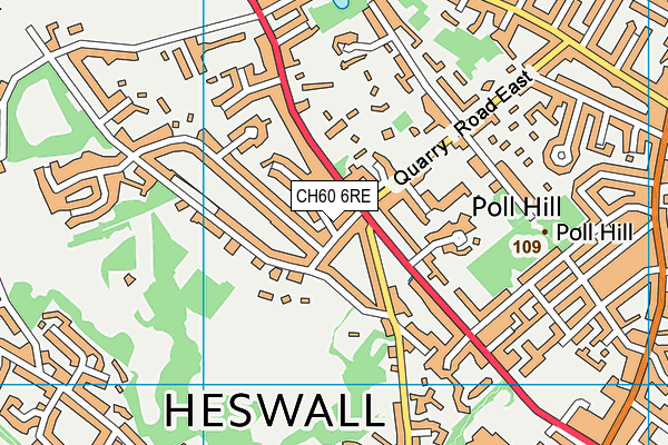 CH60 6RE map - OS VectorMap District (Ordnance Survey)