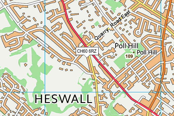 CH60 6RZ map - OS VectorMap District (Ordnance Survey)