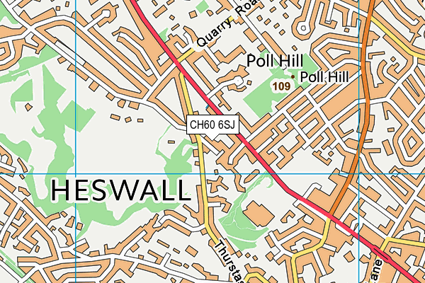 CH60 6SJ map - OS VectorMap District (Ordnance Survey)