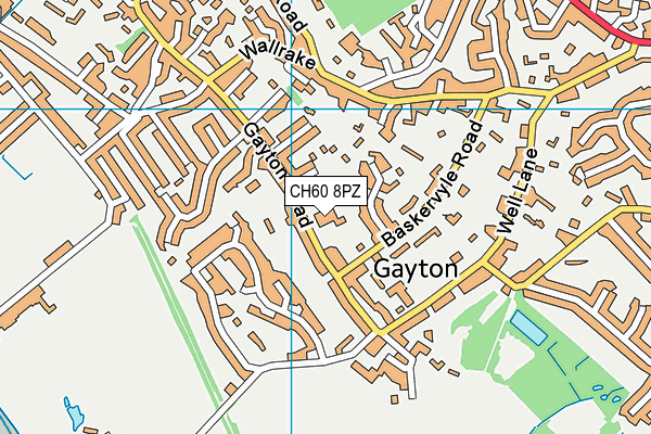 Gayton Primary School map (CH60 8PZ) - OS VectorMap District (Ordnance Survey)