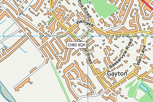 CH60 8QH map - OS VectorMap District (Ordnance Survey)