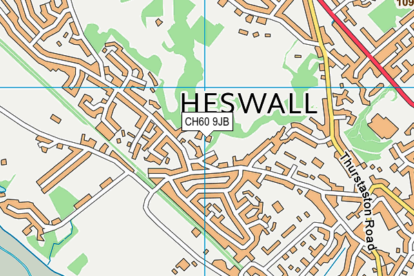 CH60 9JB map - OS VectorMap District (Ordnance Survey)