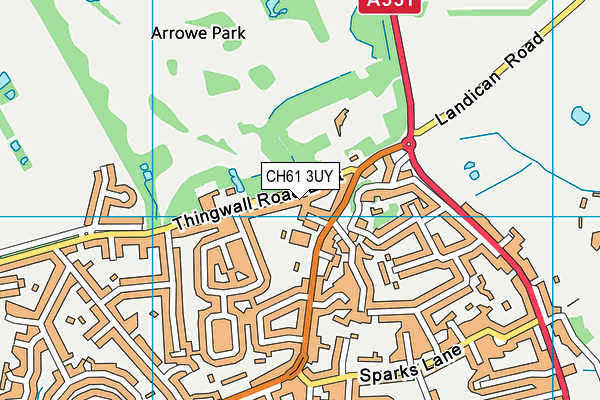 CH61 3UY map - OS VectorMap District (Ordnance Survey)