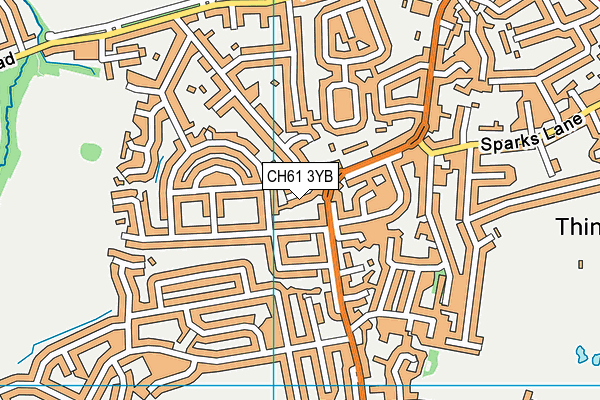 CH61 3YB map - OS VectorMap District (Ordnance Survey)