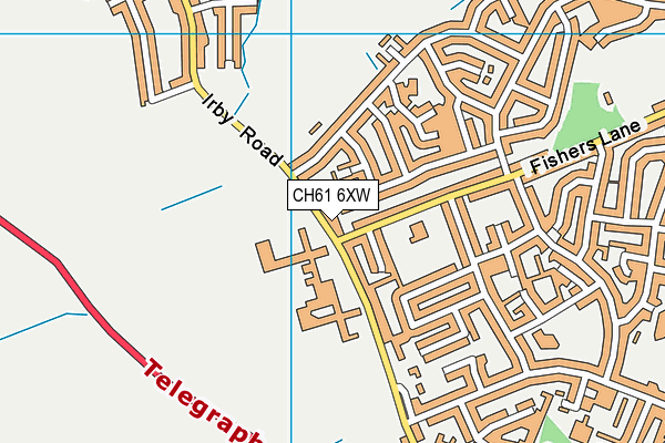 CH61 6XW map - OS VectorMap District (Ordnance Survey)
