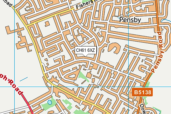 CH61 6XZ map - OS VectorMap District (Ordnance Survey)