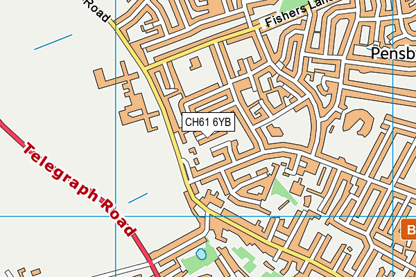 CH61 6YB map - OS VectorMap District (Ordnance Survey)