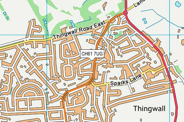 Thingwall Primary School  map (CH61 7UG) - OS VectorMap District (Ordnance Survey)