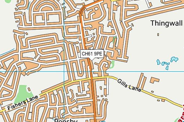 CH61 9PE map - OS VectorMap District (Ordnance Survey)