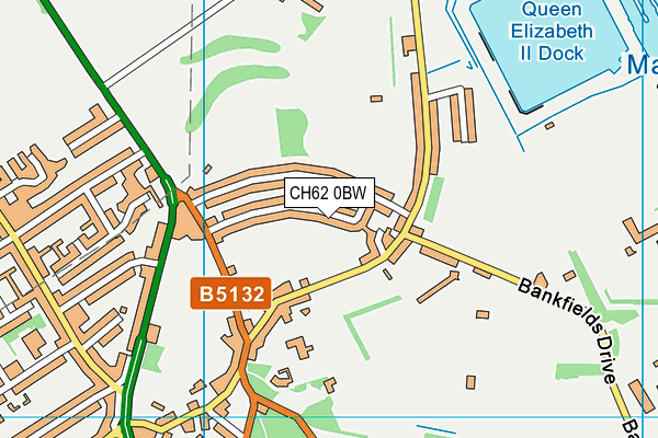 CH62 0BW map - OS VectorMap District (Ordnance Survey)