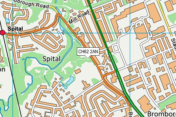 CH62 2AN map - OS VectorMap District (Ordnance Survey)