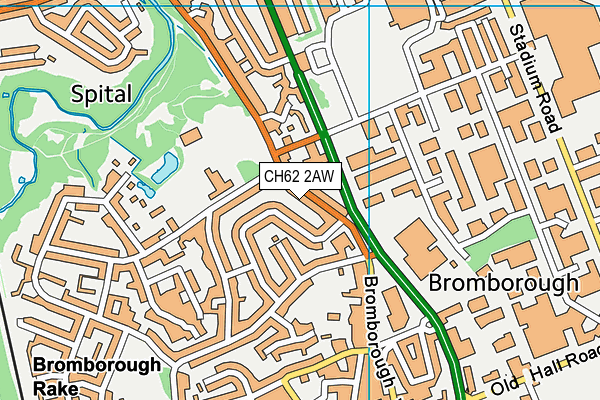 CH62 2AW map - OS VectorMap District (Ordnance Survey)