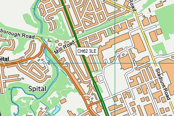 CH62 3LE map - OS VectorMap District (Ordnance Survey)