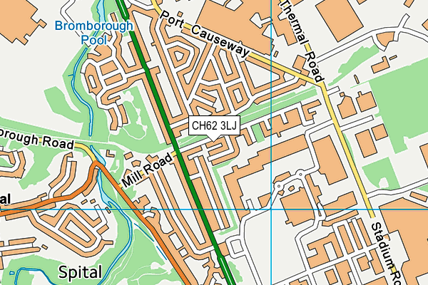 CH62 3LJ map - OS VectorMap District (Ordnance Survey)