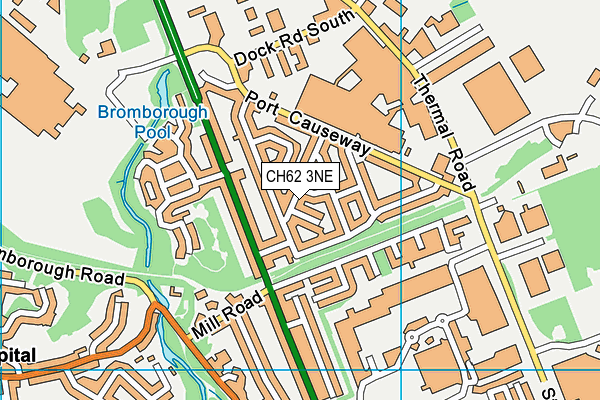 CH62 3NE map - OS VectorMap District (Ordnance Survey)