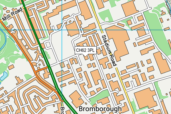 CH62 3PL map - OS VectorMap District (Ordnance Survey)