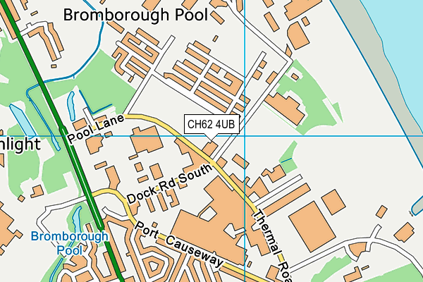 Bromborough Pool Price Sports & Social Club (Closed) map (CH62 4UB) - OS VectorMap District (Ordnance Survey)