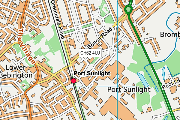 CH62 4UJ map - OS VectorMap District (Ordnance Survey)
