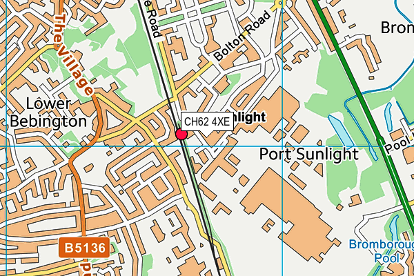 CH62 4XE map - OS VectorMap District (Ordnance Survey)