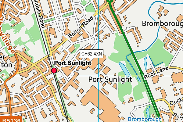 CH62 4XN map - OS VectorMap District (Ordnance Survey)