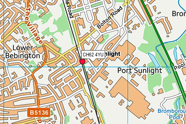 CH62 4YU map - OS VectorMap District (Ordnance Survey)