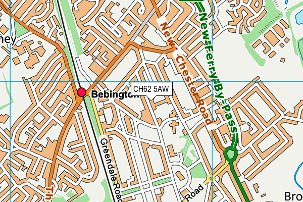 CH62 5AW map - OS VectorMap District (Ordnance Survey)