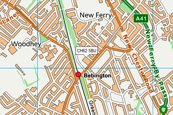 CH62 5BU map - OS VectorMap District (Ordnance Survey)