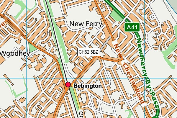 CH62 5BZ map - OS VectorMap District (Ordnance Survey)