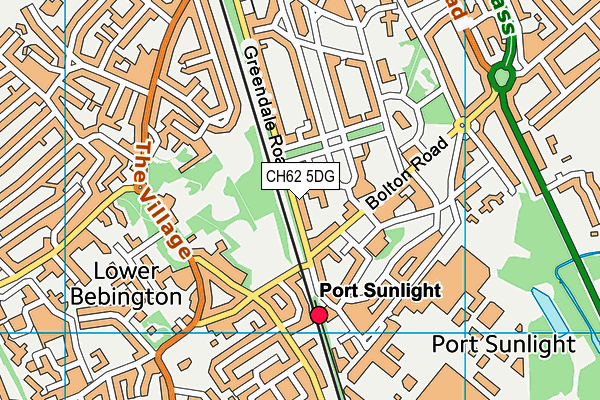 CH62 5DG map - OS VectorMap District (Ordnance Survey)