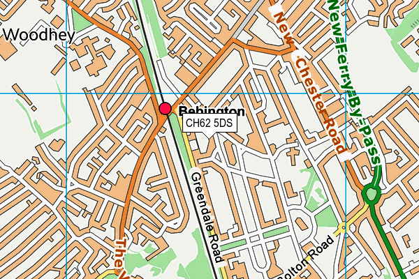 CH62 5DS map - OS VectorMap District (Ordnance Survey)