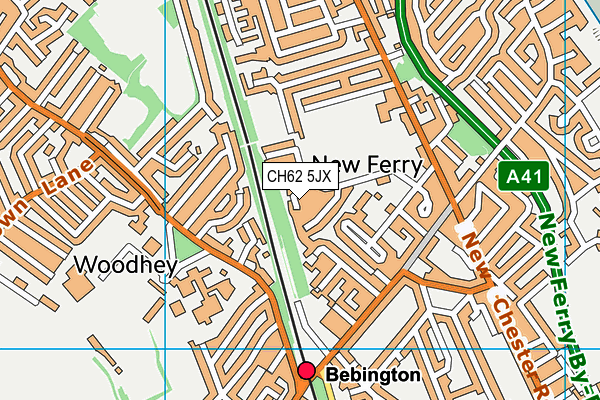 CH62 5JX map - OS VectorMap District (Ordnance Survey)