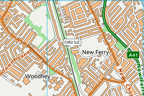 CH62 5JZ map - OS VectorMap District (Ordnance Survey)