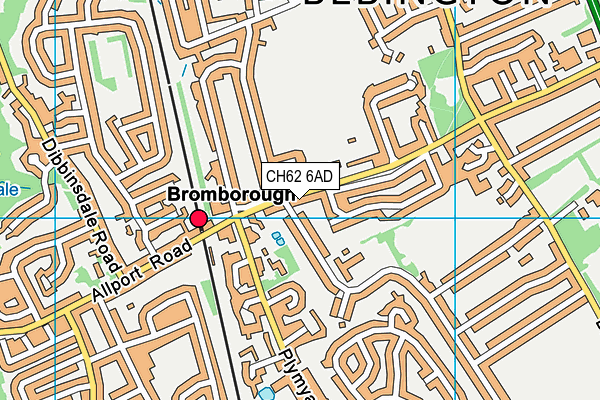 CH62 6AD map - OS VectorMap District (Ordnance Survey)